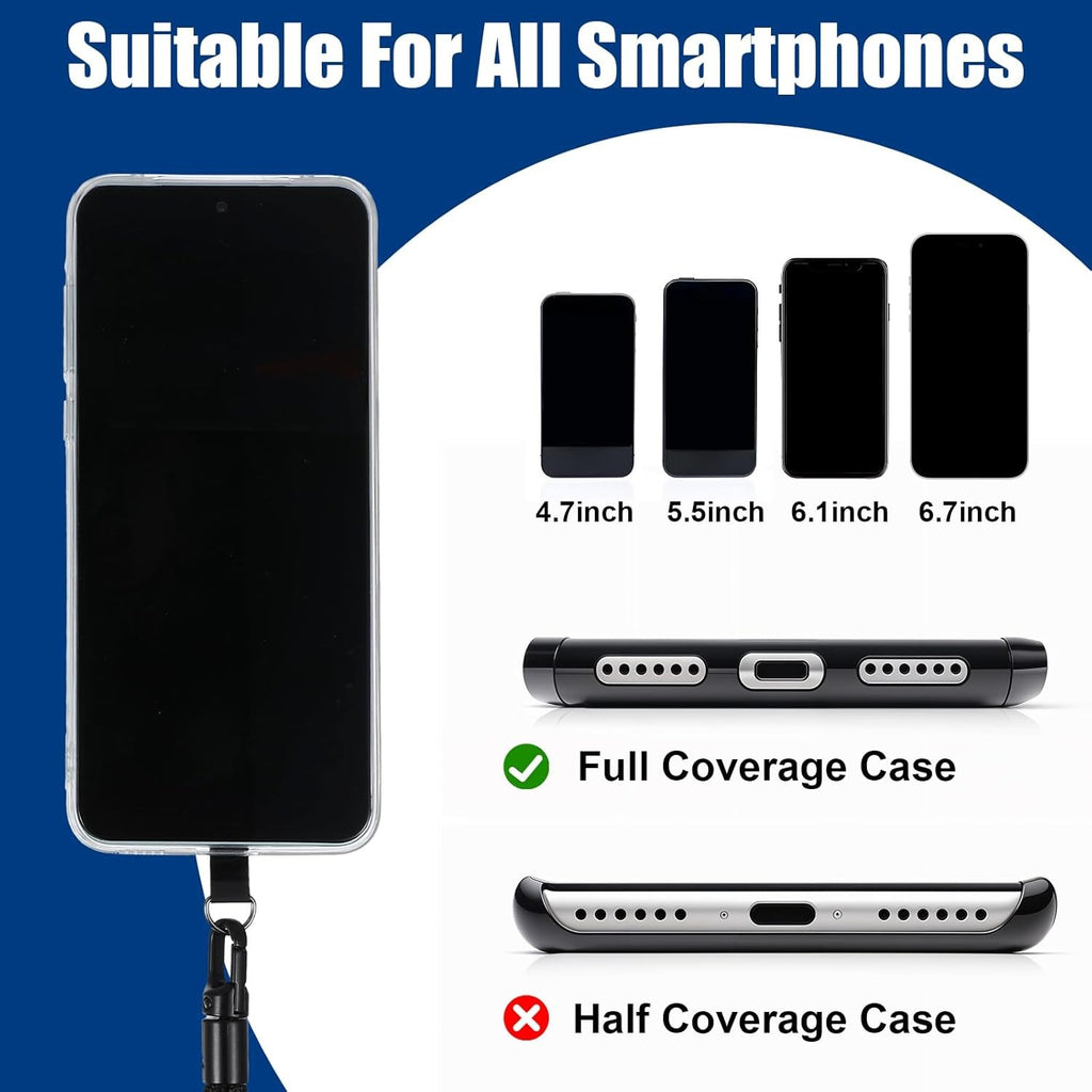 2Pcs Phone Lanyard Wrist Strap, anti Theft Strap with Black,Purple