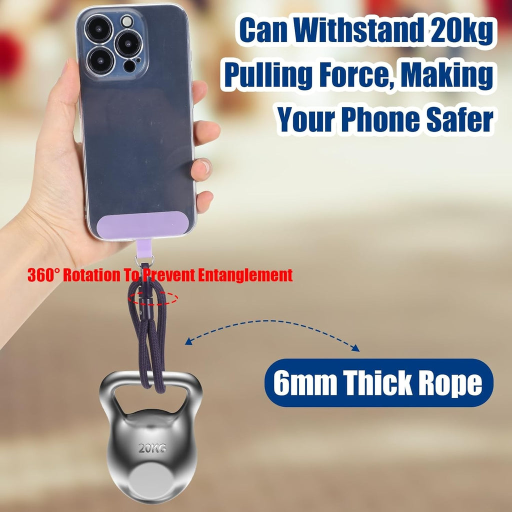 2Pcs Phone Lanyard Wrist Strap, anti Theft Strap with Black,Purple