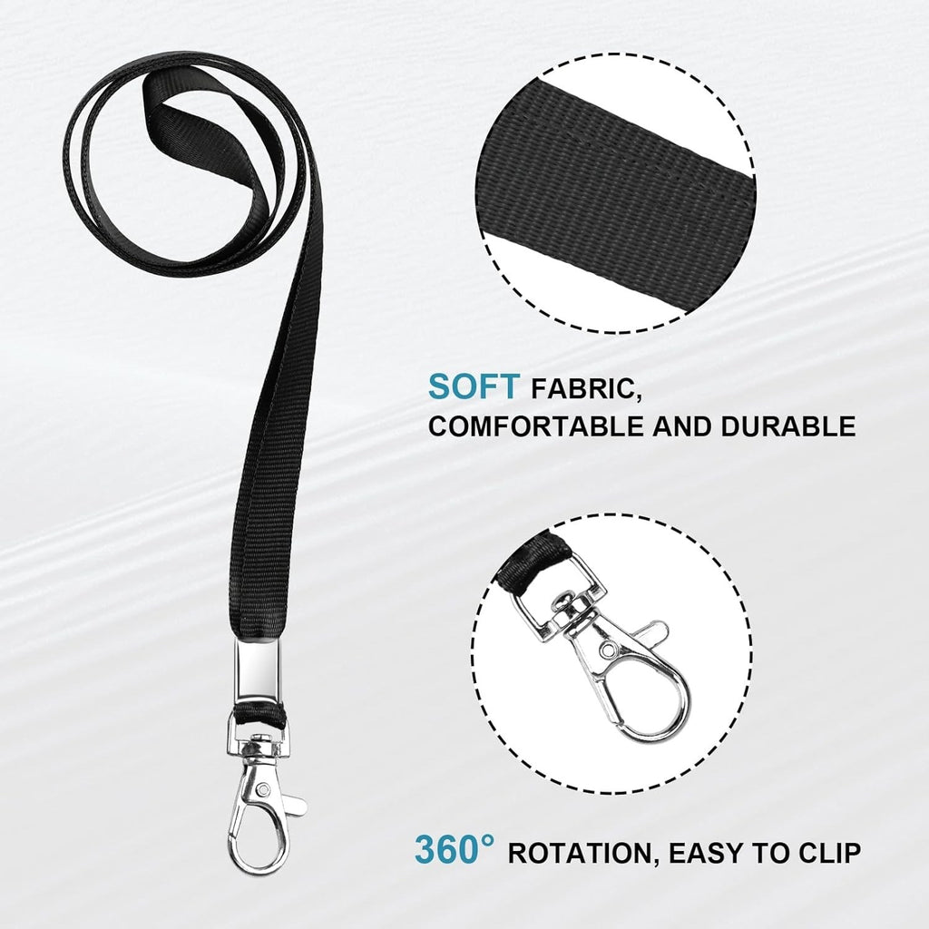 Versatile 3 Pack of Clear ID Badge Holders with Stylish Black Lanyards - Perfect for Events and Everyday Use