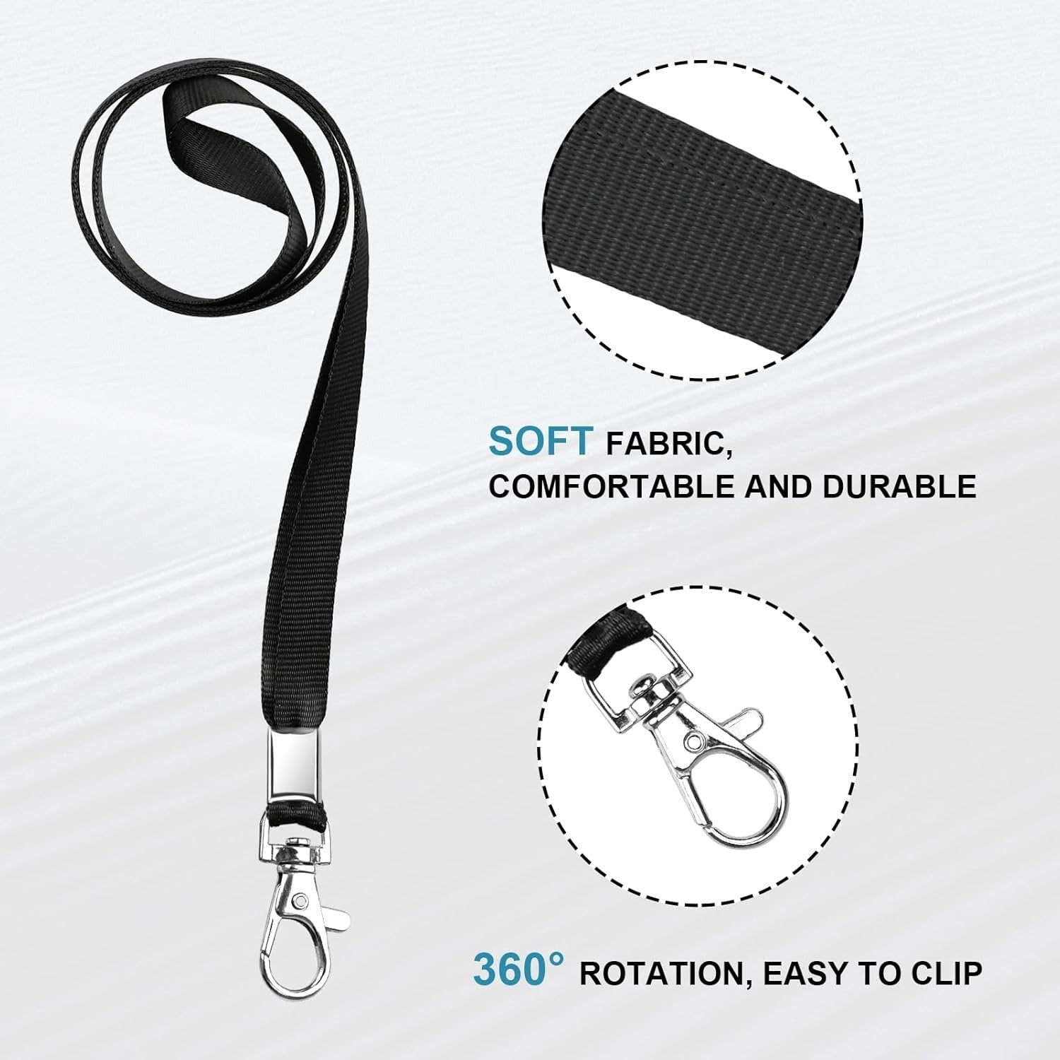 Versatile 3 Pack of Clear ID Badge Holders with Stylish Black Lanyards - Perfect for Events and Everyday Use